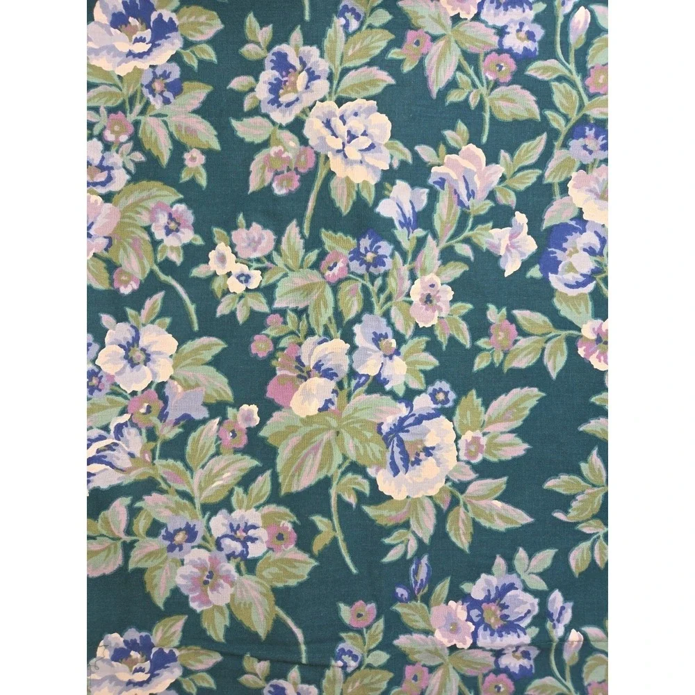 Vtg 90s Primrose Violet Green Floral‎ Martex 